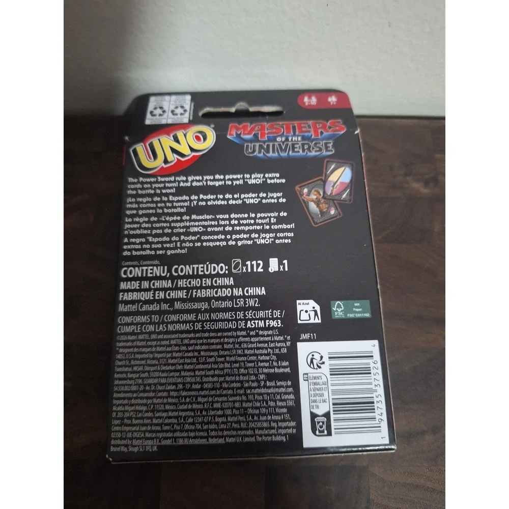 Mattel Games UNO Masters of the Universe 2026 Movie Card Game with Themed Deck